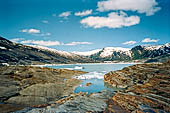 Norvegia regione dello Helgelandd. Visita allo Svartisen, il canalone di rocce levigate dal ghiacciaio.